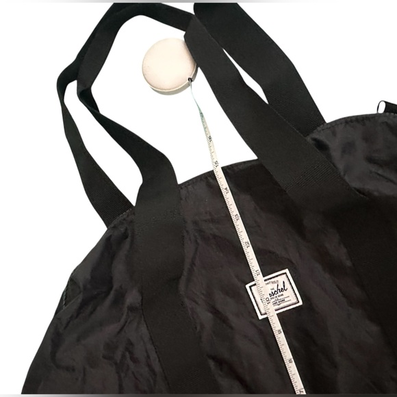 Herschel Self Folding Black Nylon Tote Bag - Picture 8 of 11